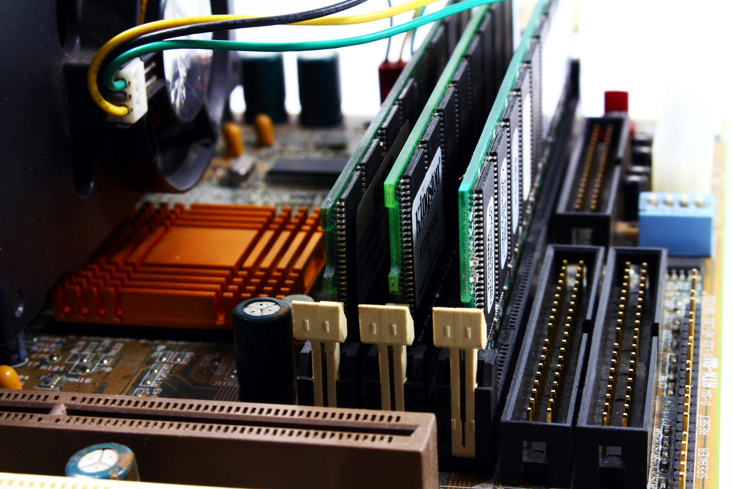 close-up of a motherboard